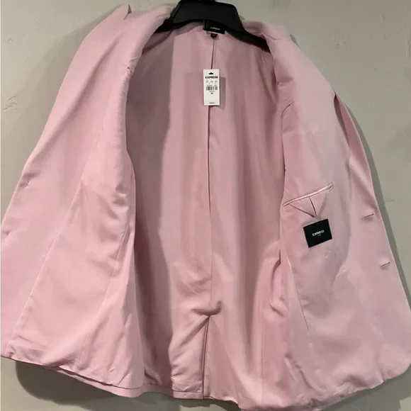 EXPRESS PINK MENS COTTON BLEND SLIM SUIT JACKET STRETCH NWT